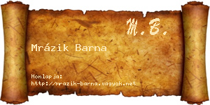 Mrázik Barna névjegykártya