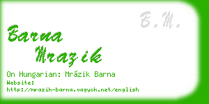 barna mrazik business card