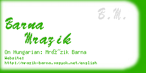 barna mrazik business card